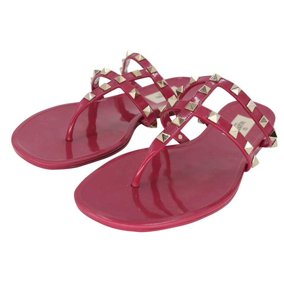 Pink Valentino Garavani Rockstud Studded 39 Gladiator Thong Sandals VL-S0529P-0006