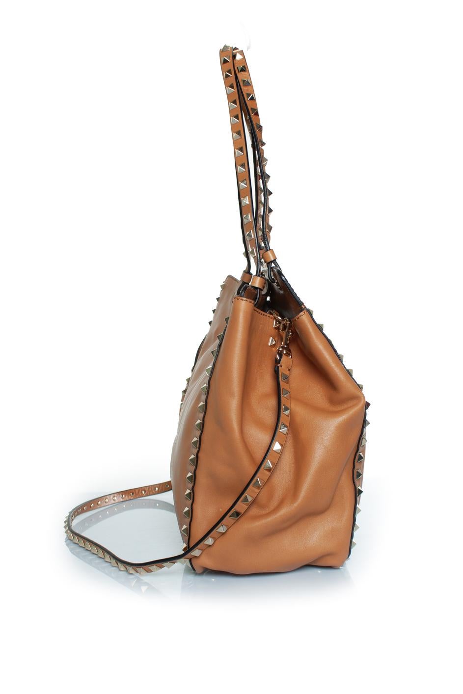 Valentino Garavani, Rockstud tote in camel For Sale 1