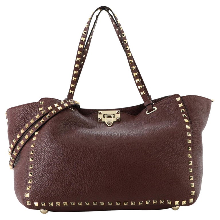Valentino Garavani Rockstud Tote Pebbled Leather Medium For Sale at 1stDibs