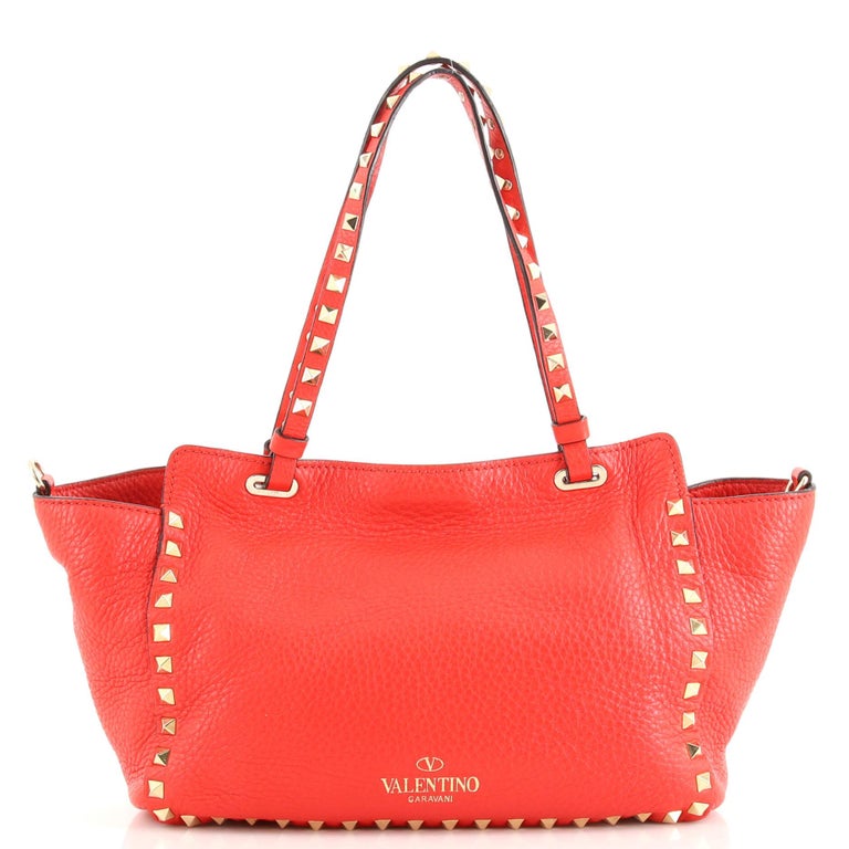 Valentino Garavani Rockstud Tote Pebbled Leather Small For Sale at 1stDibs