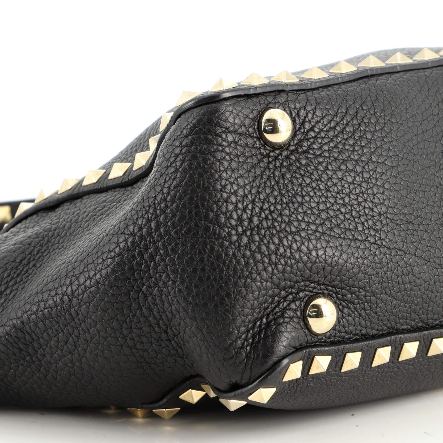Valentino Garavani Rockstud Tote Pebbled Leather Small For Sale 2