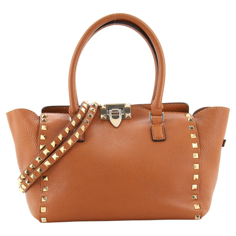 Valentino Garavani Rockstud Tote Pebbled Leather Small For Sale at 1stDibs