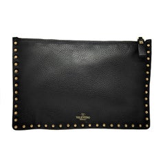 Valentino Garavani Rockstud Turquoise Accent Clutch Pouch
