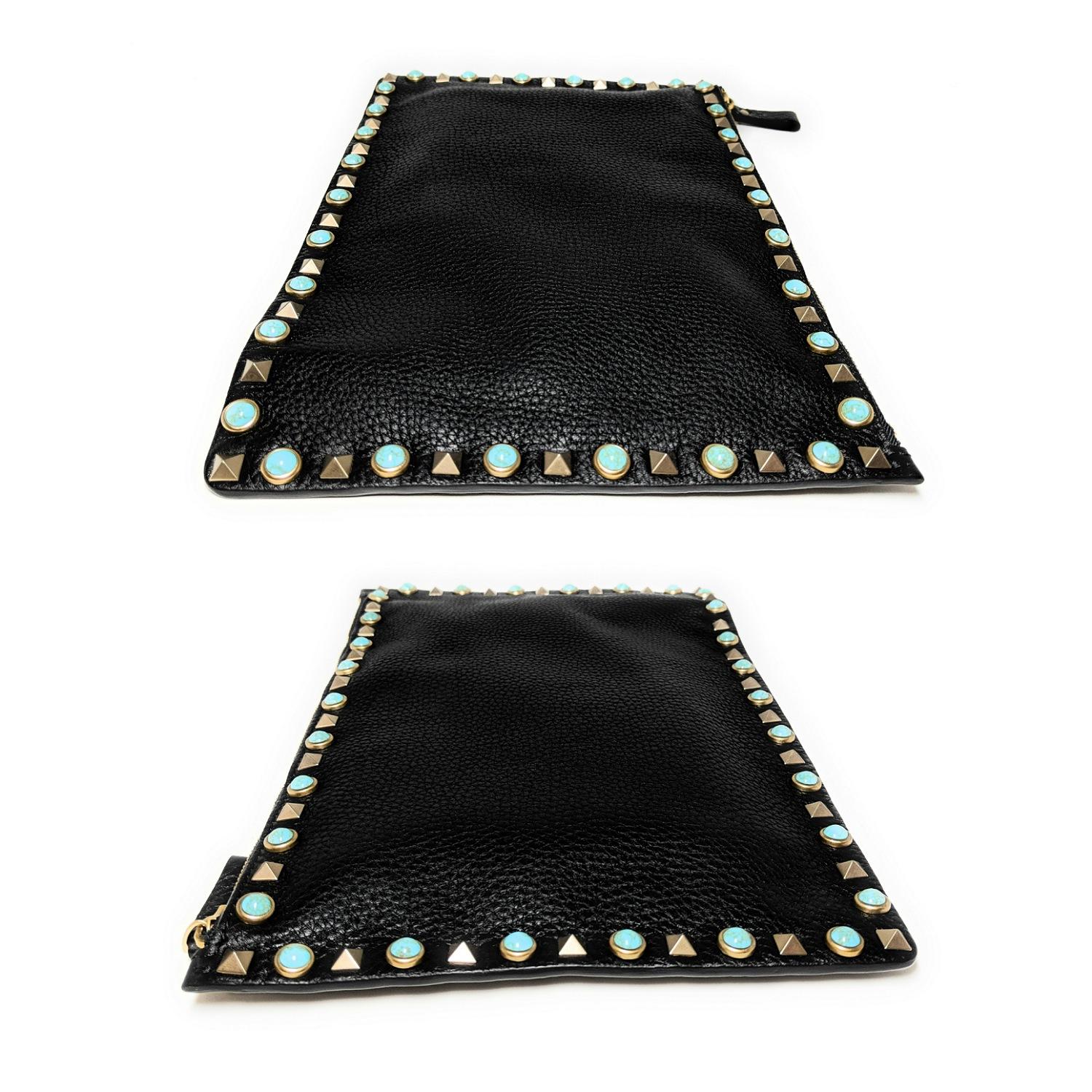turquoise clutch bag