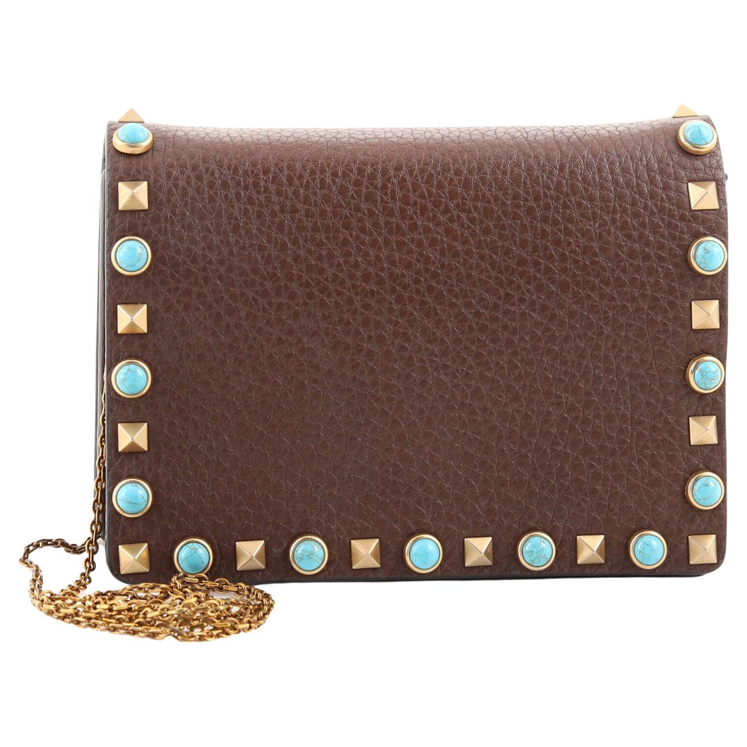 Valentino Garavani Rolling Rockstud Pouch Crossbody Bag Leather Mini