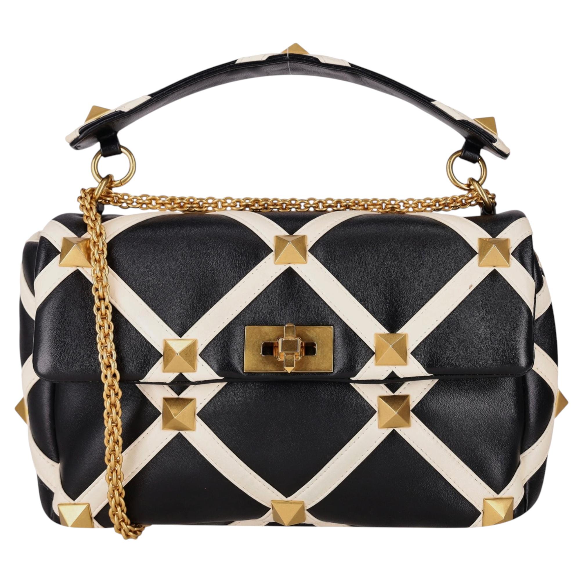 Valentino Garavani Roman Stud Large Leather Shoulder Bag