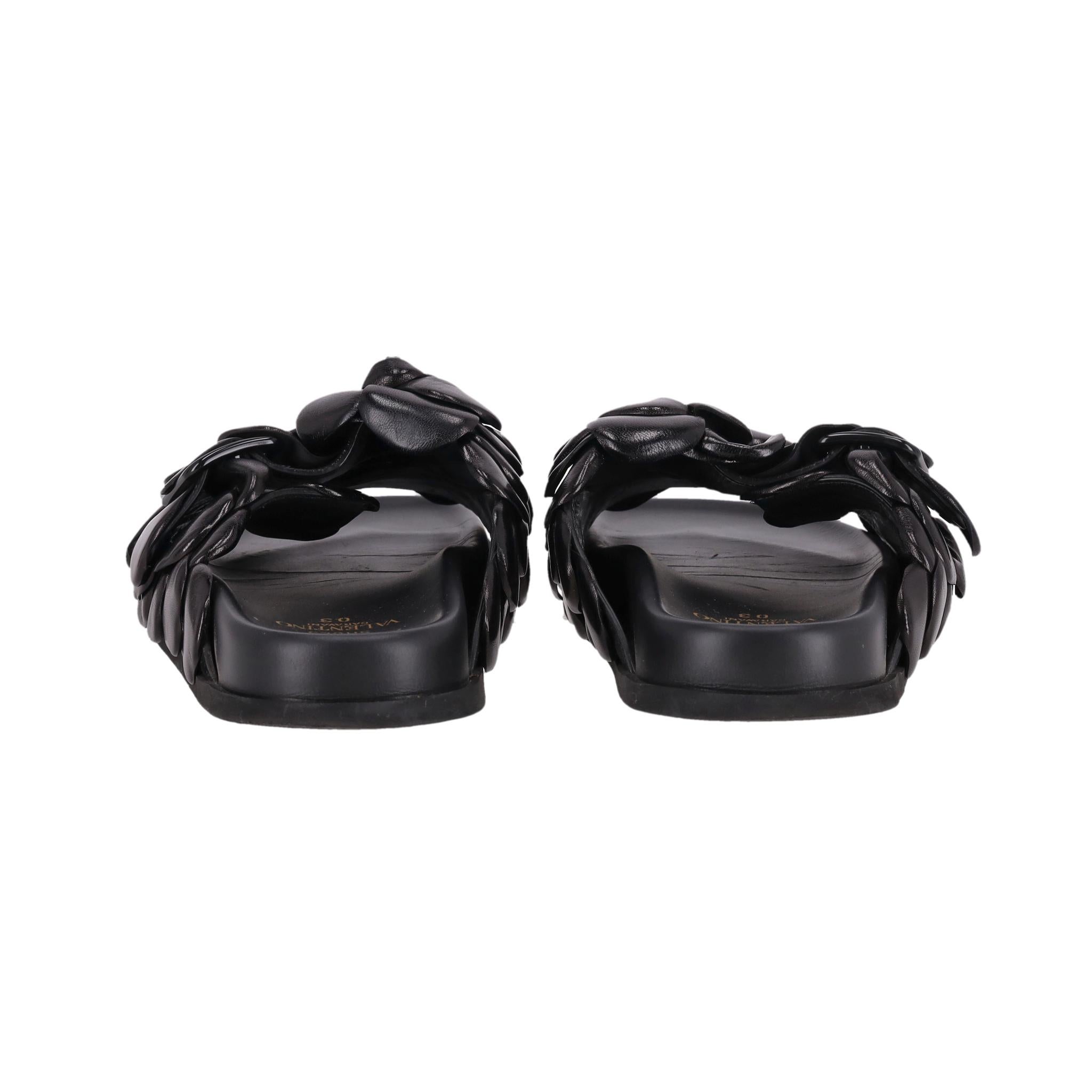 Valentino Garavani Rose Edition Leder Slipper Sandalen Damen im Angebot