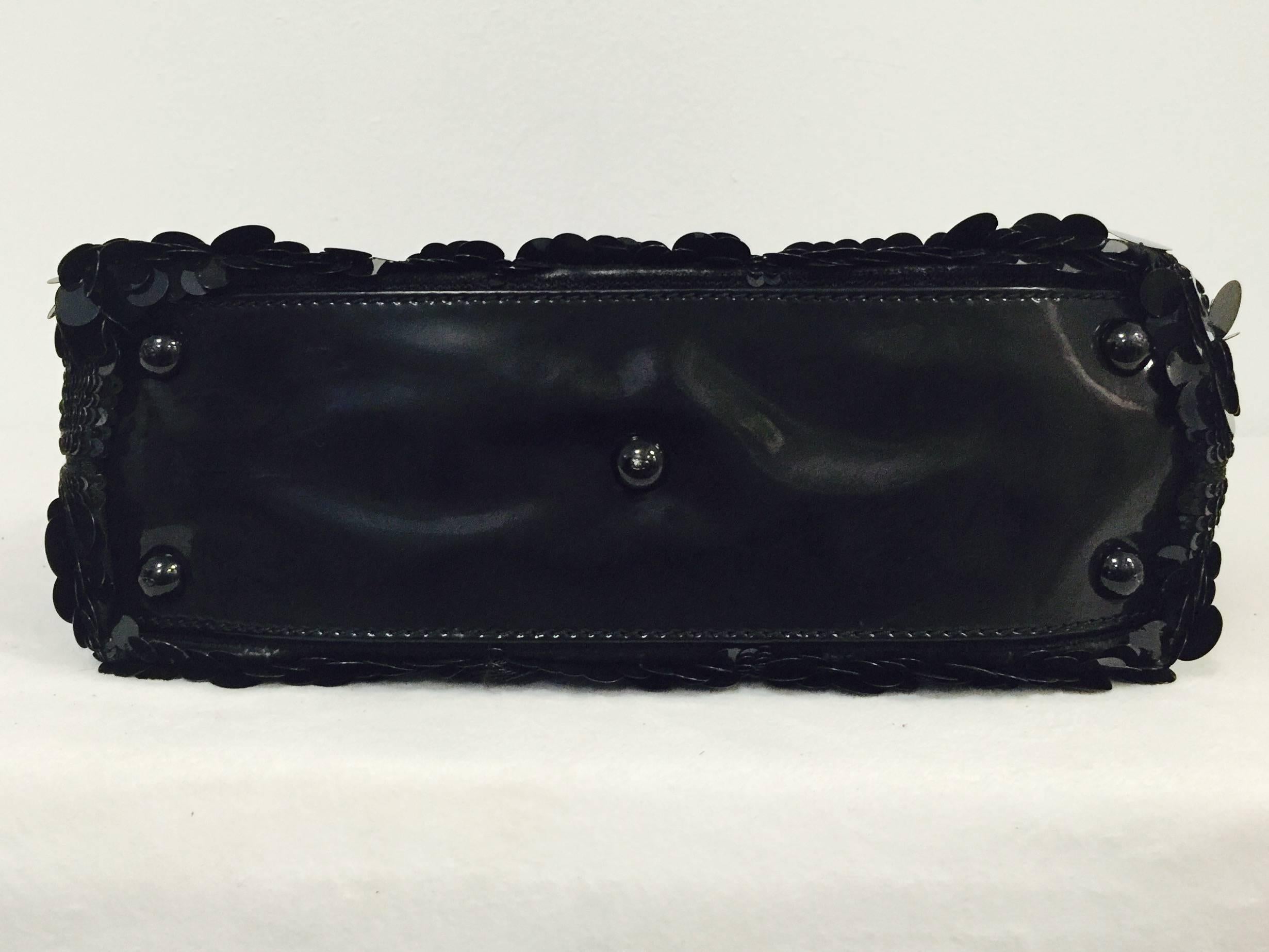  Valentino Garavani Sequined Shoulder Bag with Patent Trim  1