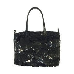 Valentino Garavani Sequined Shoulder Bag with Patent Trim