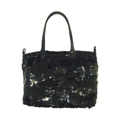  Valentino Garavani Sequined Shoulder Bag with Patent Trim 