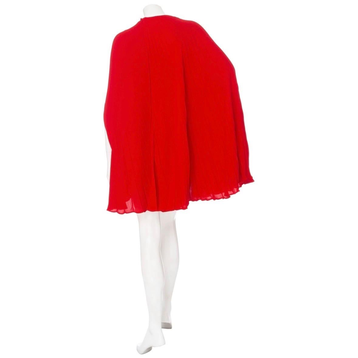 Women's Valentino Garavani Silk-Georgette Cape-Effect Bodysuit Mini Dress Spring2023 For Sale