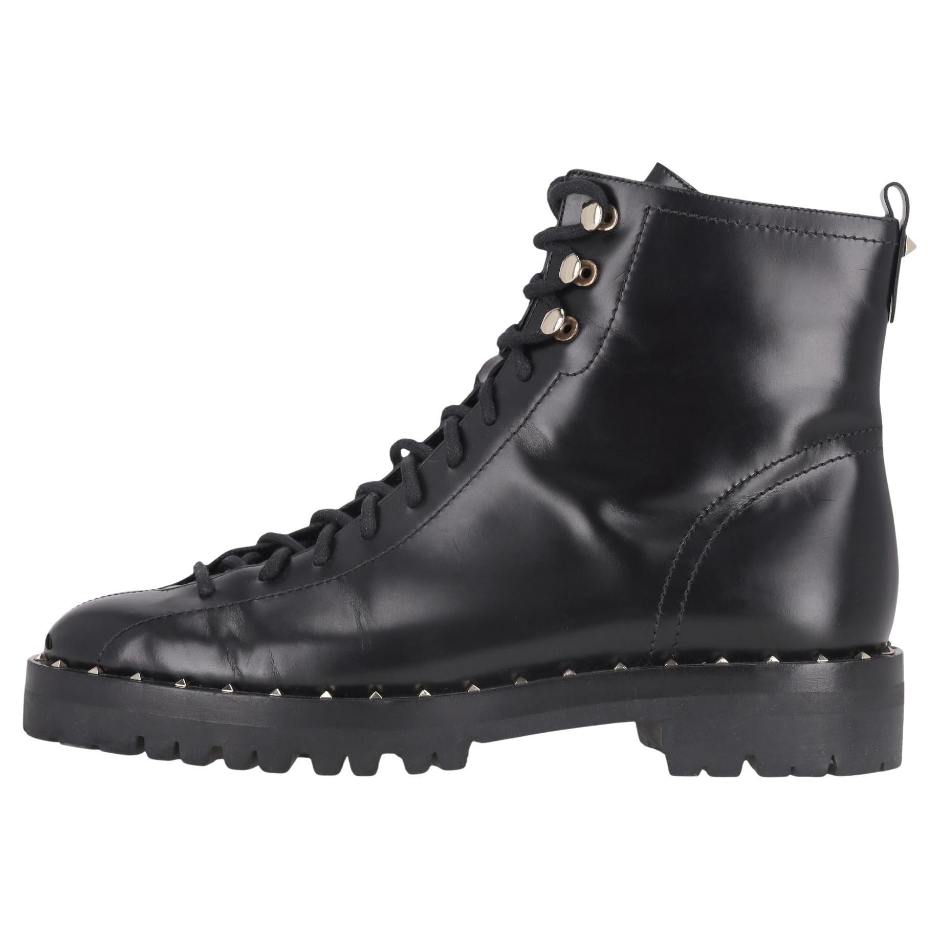 Valentino Garavani - Soul Rockstud - Bottes de combat en cuir