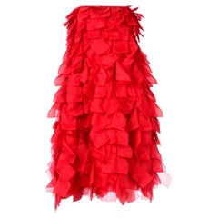 Valentino Garavani Spring Summer 2008 Red Silk Organza Tiered Runway Dress