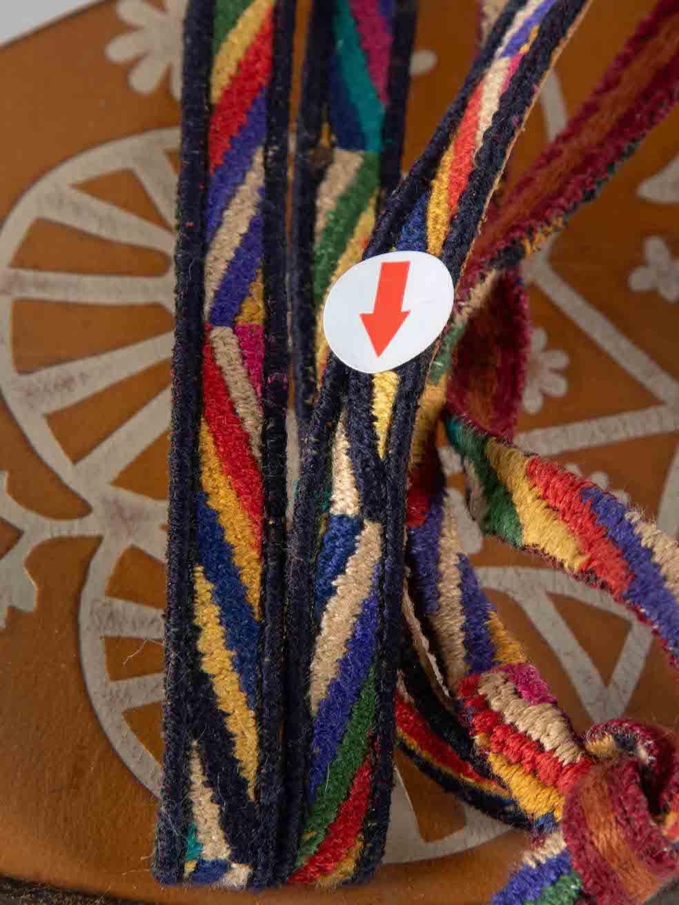 Valentino Garavani Streifen gewebt Riemen flache Sandalen Größe EU 36 im Angebot 1