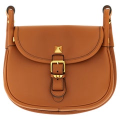 Valentino Garavani Studded Calfskin Shoulder Bag — Brown