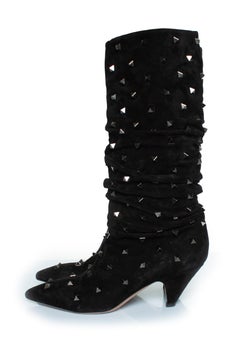 Valentino Garavani, botas arrugadas Rockstud de ante