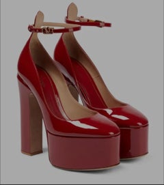Valentino Garavani Tan-Go platform pumps burgundy size 39.5 burgundy old money