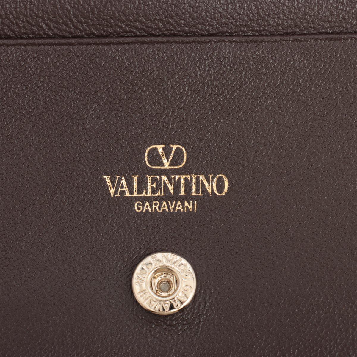 Valentino Garavani Toile Iconographe Bi-fold Wallet Beige×Brown 2