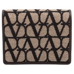 Valentino Garavani Toile Iconographe Bi-fold Wallet Beige×Brown