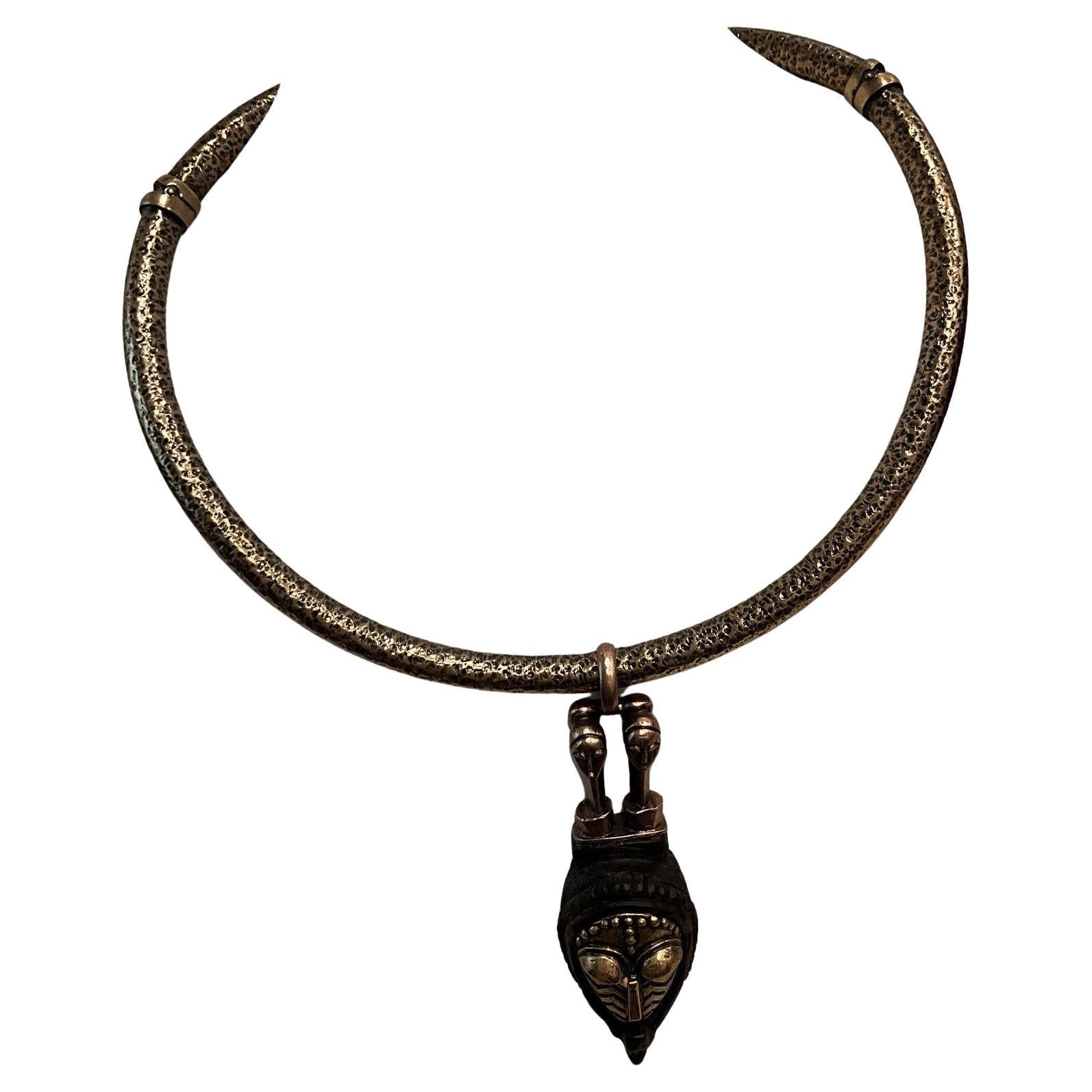 Valentino Garavani Tribal Mask Necklace New For Sale