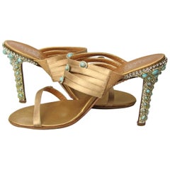 Used Valentino GARAVANI Turquoise Swarovski crystal studded Shoe 