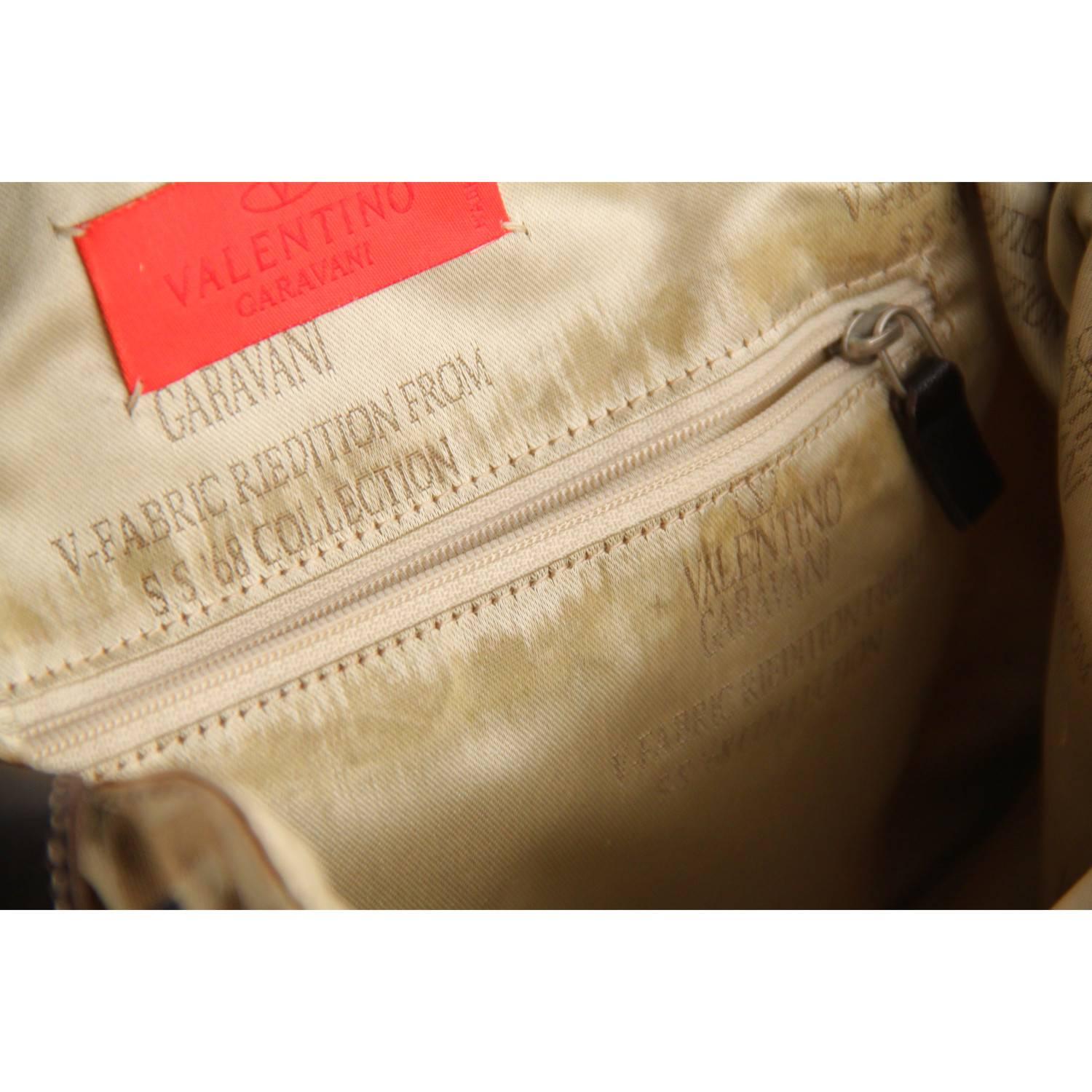 VALENTINO GARAVANI V-fabric Riedition SS '68 Beige Canvas Hobo Bag 3