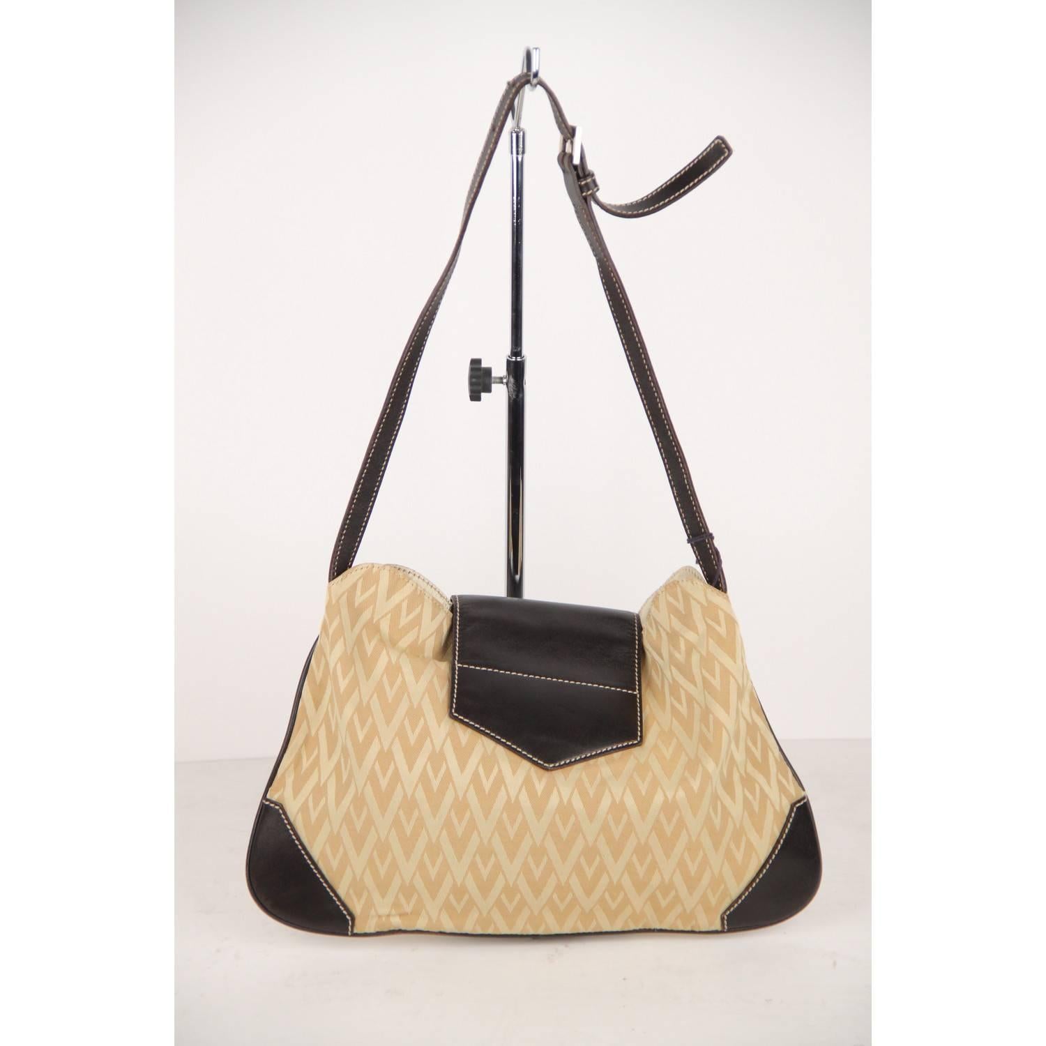 VALENTINO GARAVANI V-fabric Riedition SS '68 Beige Canvas Hobo Bag In Excellent Condition In Rome, Rome