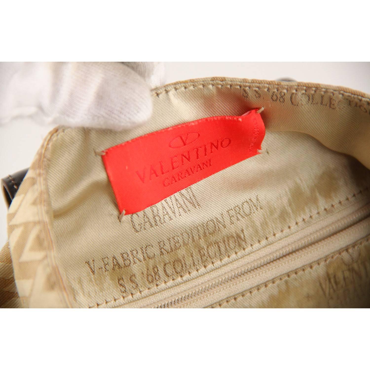 VALENTINO GARAVANI V-fabric Riedition SS '68 Beige Canvas Hobo Bag 2
