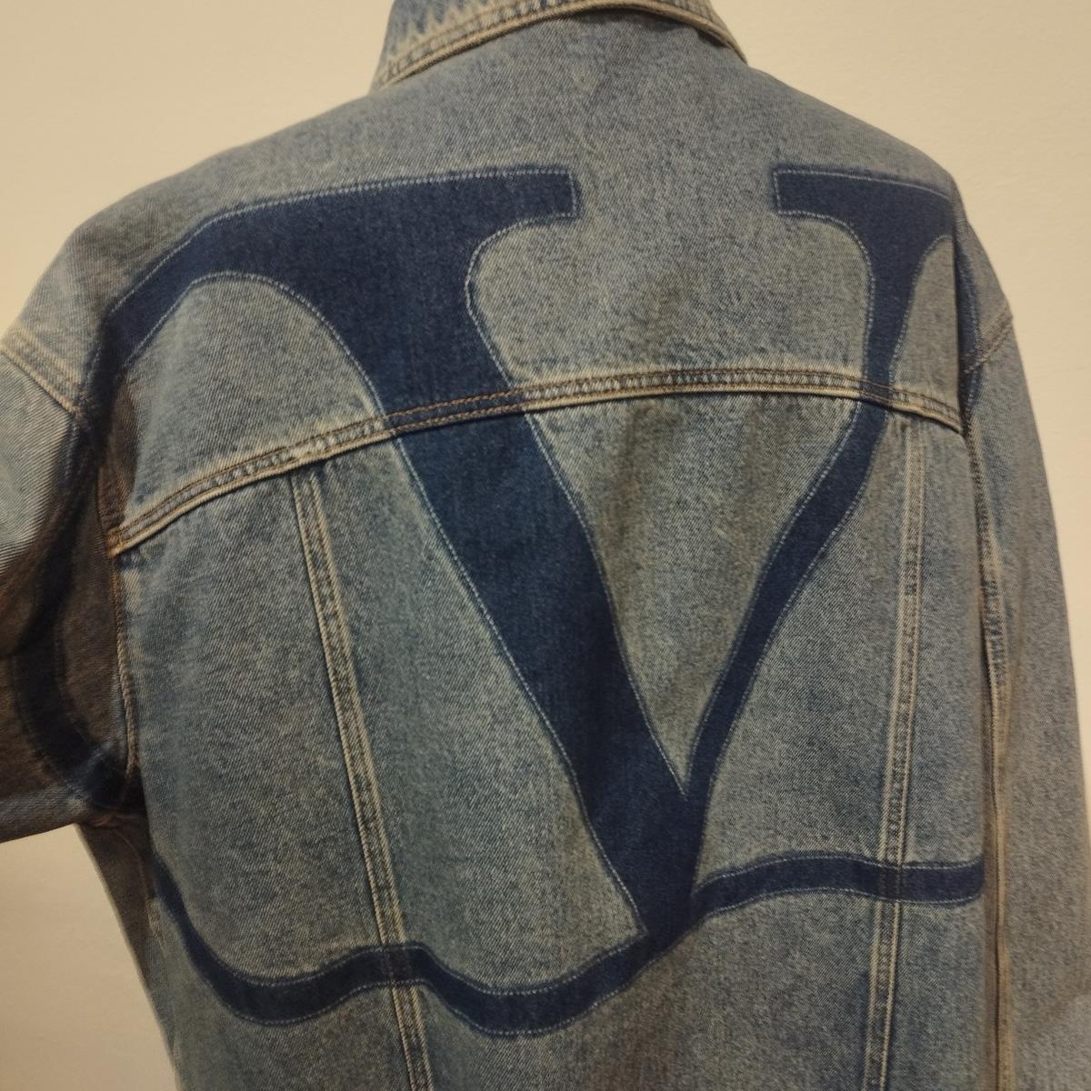 Women's Valentino Garavani V Logo Denim Overshirt IT 52 / XL