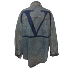 Valentino Garavani V Logo Denim Overshirt IT 52 / XL