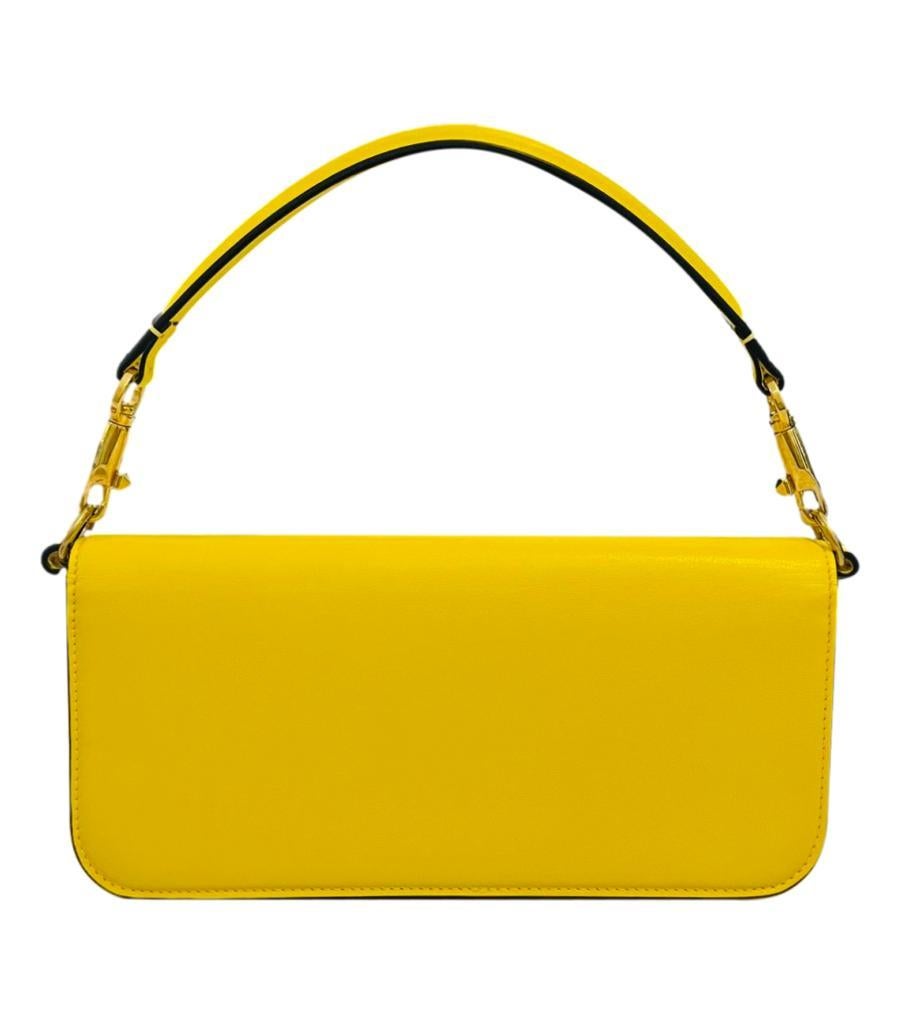 Yellow Valentino Garavani 'V' Logo Loco Shoulder Bag For Sale