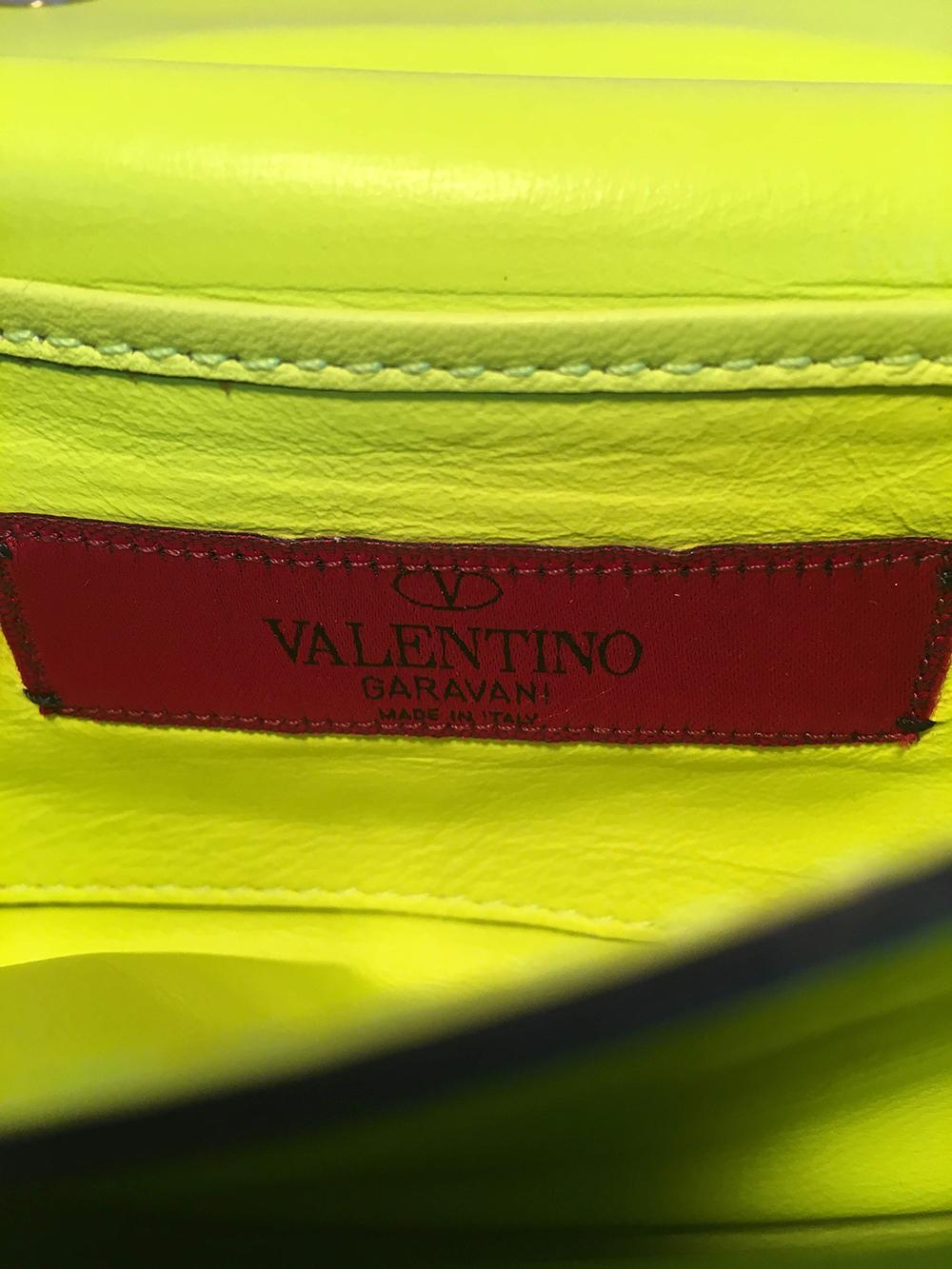 Valentino Garavani Va Va Voom Neon Studded Knuckle Clutch with Strap 1