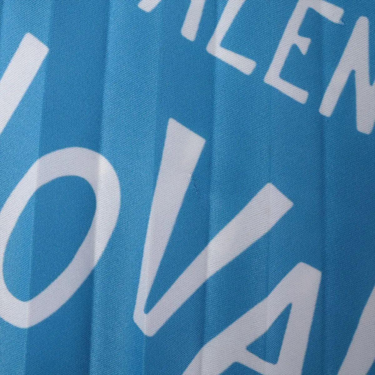 Valentino Garavani Valentino Jupe plissée en polyester à chevrons bleu en vente 7