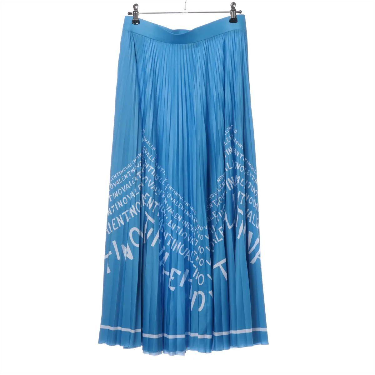 Bleu Valentino Garavani Valentino Jupe plissée en polyester à chevrons bleu en vente