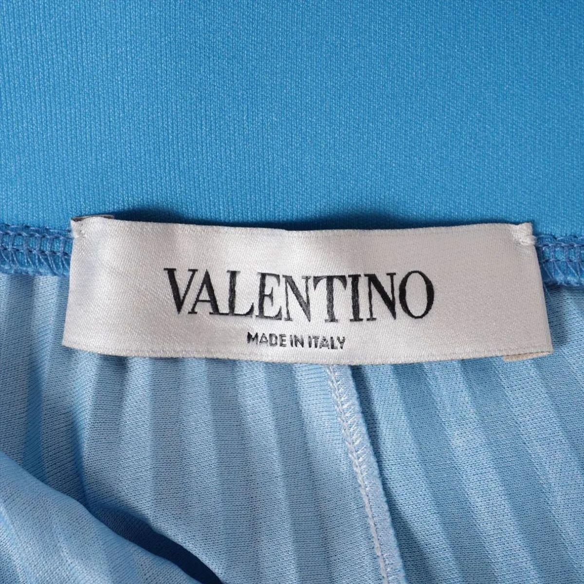 Valentino Garavani Valentino Jupe plissée en polyester à chevrons bleu Pour femmes en vente