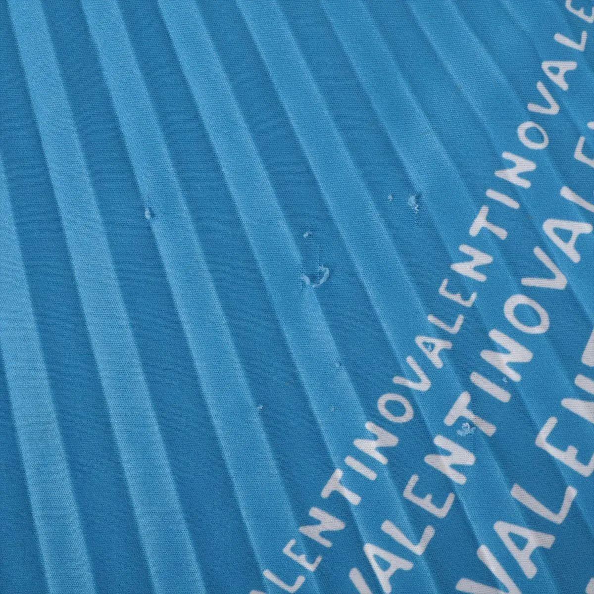Valentino Garavani Valentino Jupe plissée en polyester à chevrons bleu en vente 2