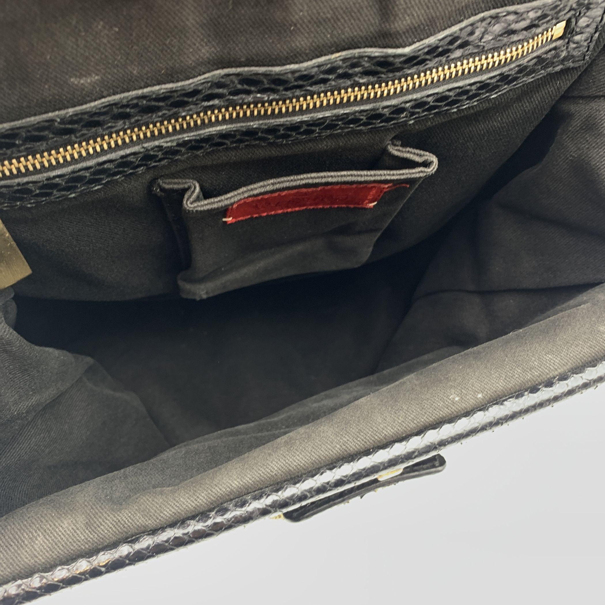 Valentino Garavani Vintage Black Leather V Crystal Logo Large Tote For Sale 1