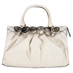 Valentino Garavani Vintage Python Skin Lacca Fleur Rose Applique Bag