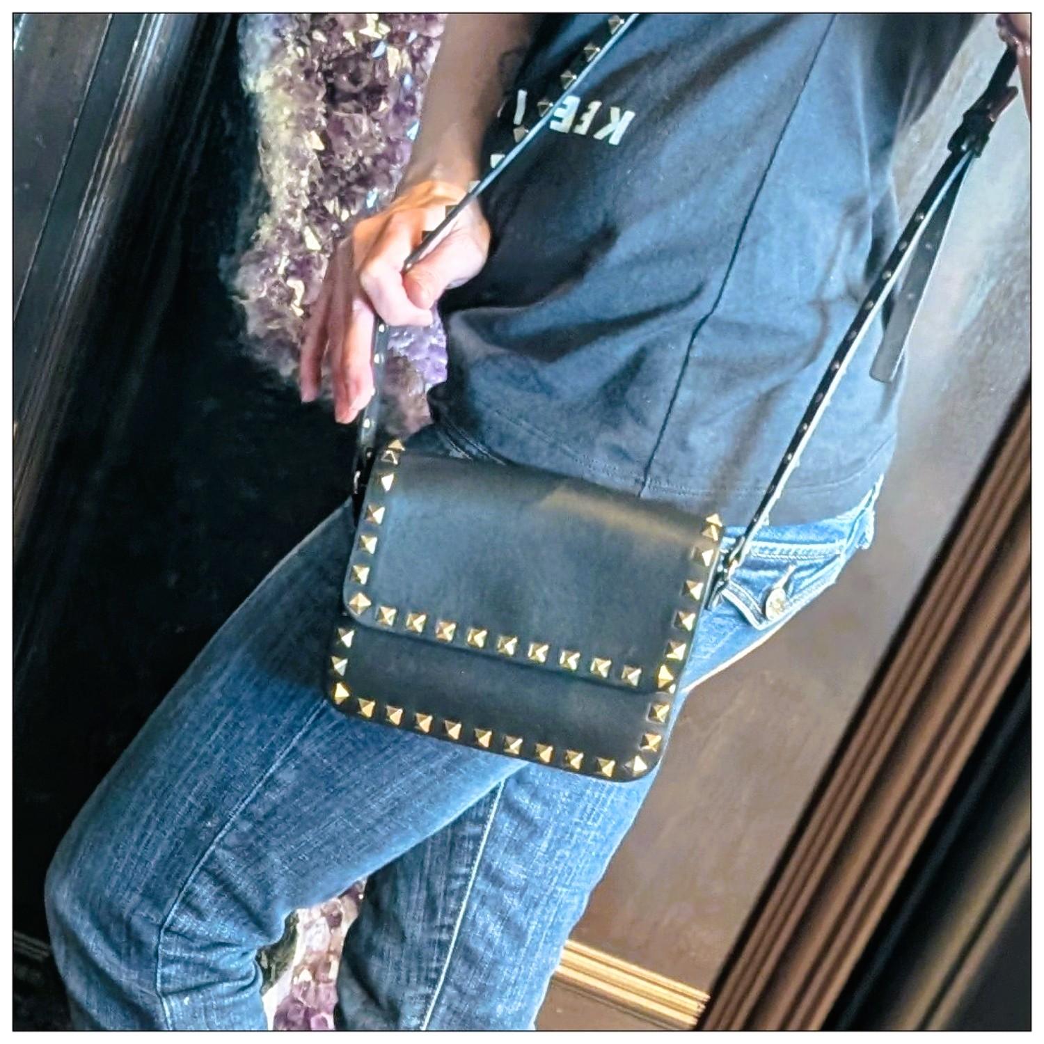 Valentino Garavani Vintage Rockstud - Sac à main en cuir de veau en vente 9