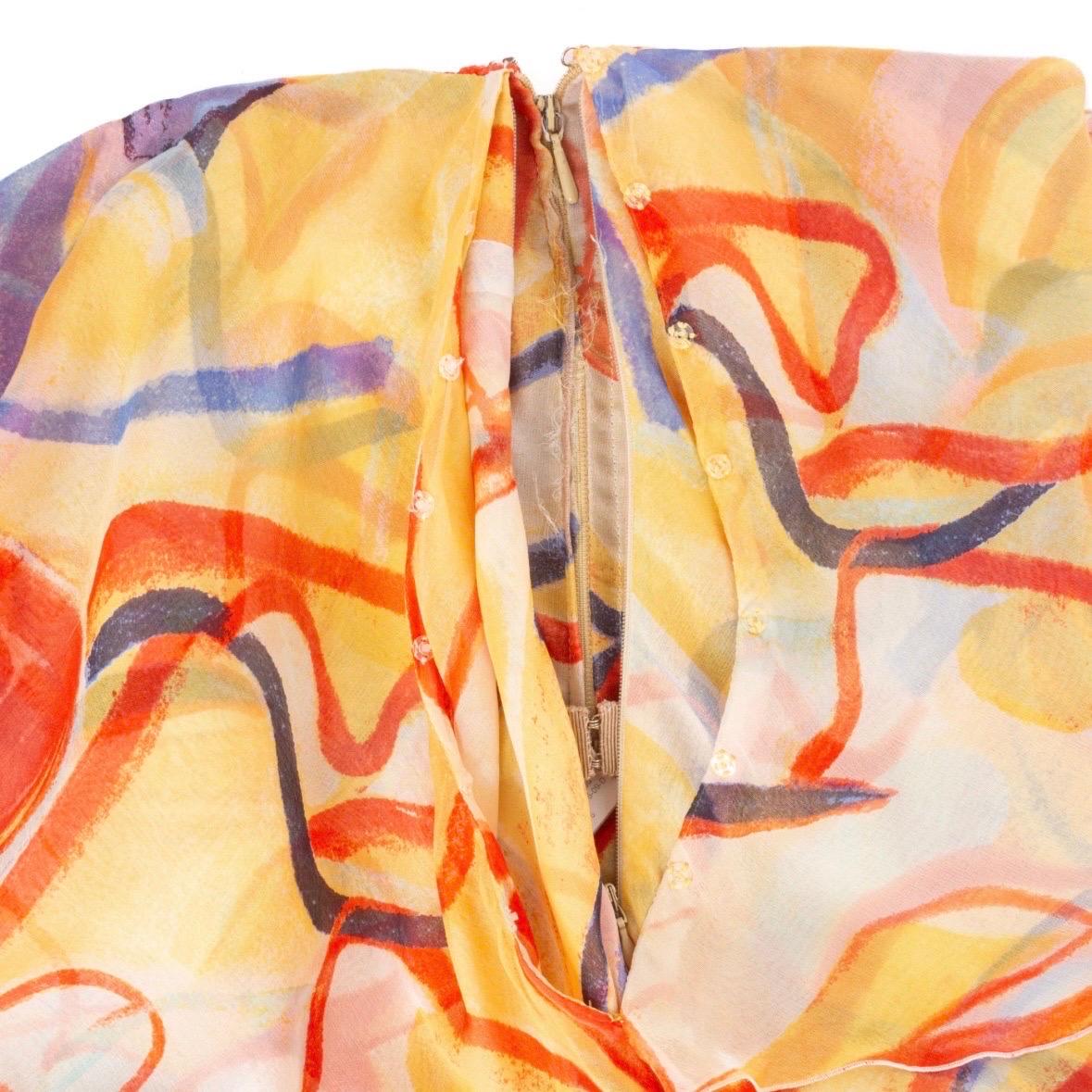 Valentino Garavani Vintage Silk Abstract-Print Strapless Mini Dress (2000s) For Sale 4