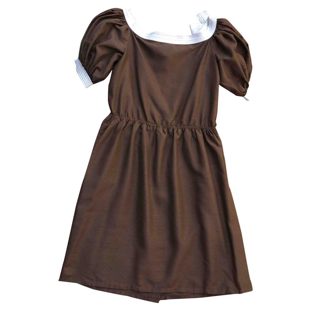 Valentino Garavani Viscose Mid-Length Dress in Brown