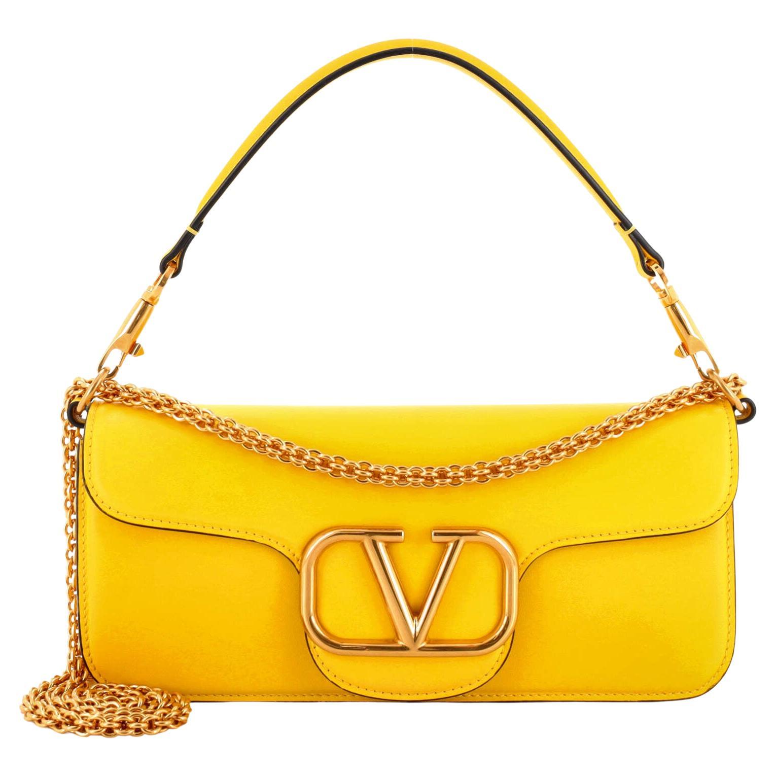 Valentino Garavani VLogo Loco Flap Shoulder Bag Leather Medium For Sale
