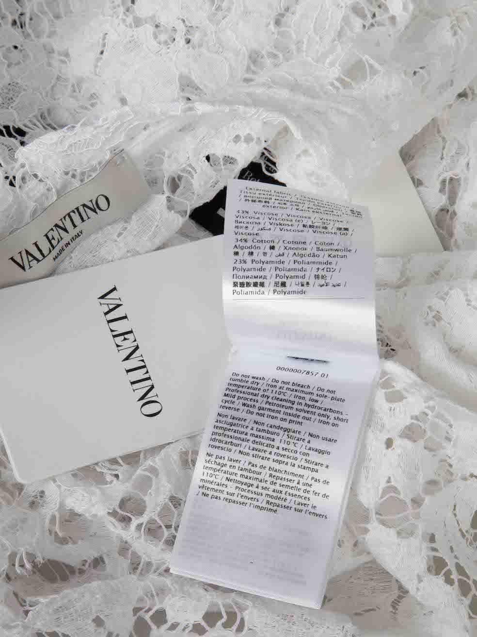 Women's Valentino Garavani White Lace VLTN Print Top Size S