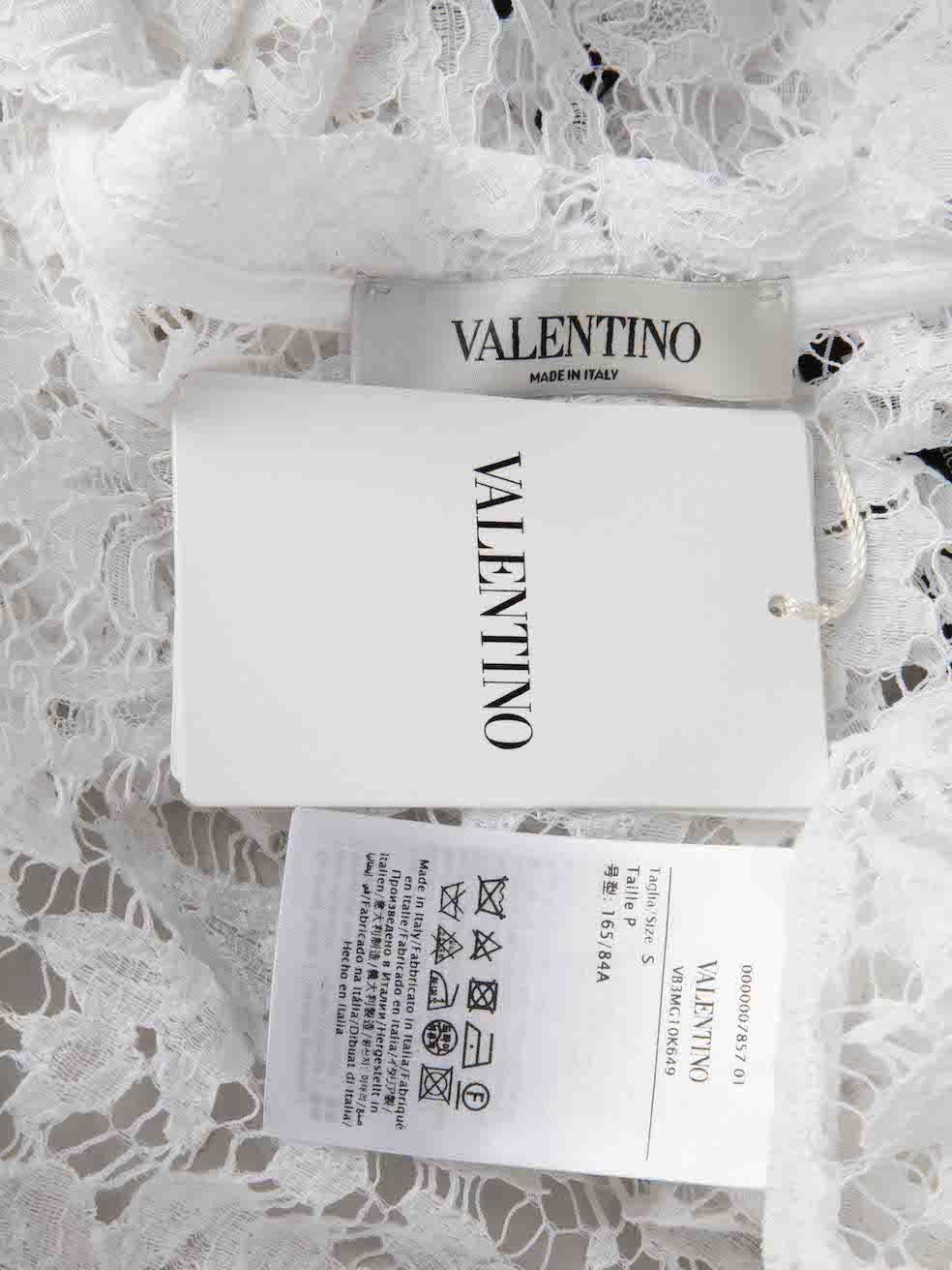 Valentino Garavani White Lace VLTN Print Top Size S 1