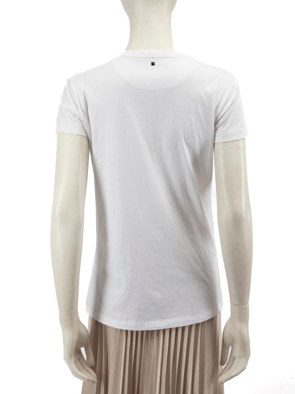 Gray Valentino Garavani White Sequinned Graphic T-shirt Size S For Sale