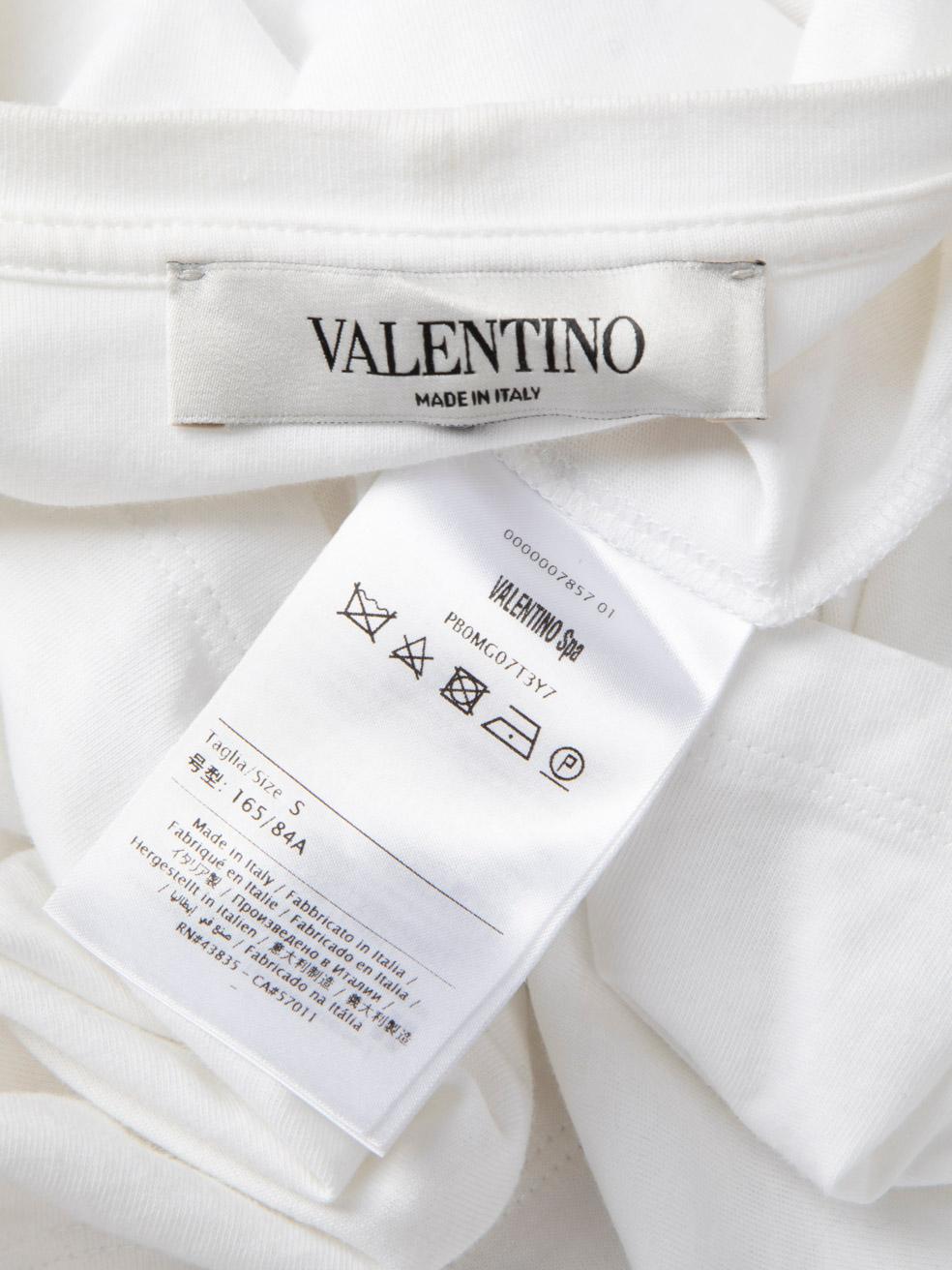 Valentino Garavani White Sequinned Graphic T-shirt Size S For Sale 3