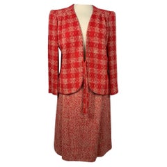 Traje con Falda de Lana Valentino Garavani en Rojo