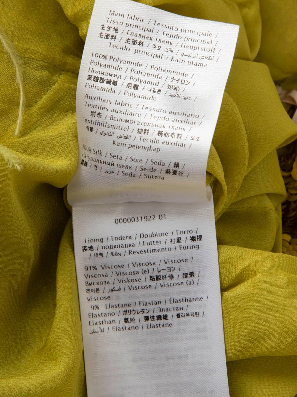 Valentino Garavani Yellow Feather-Trimmed Sequinned Mini Dress Size XXS For Sale 2