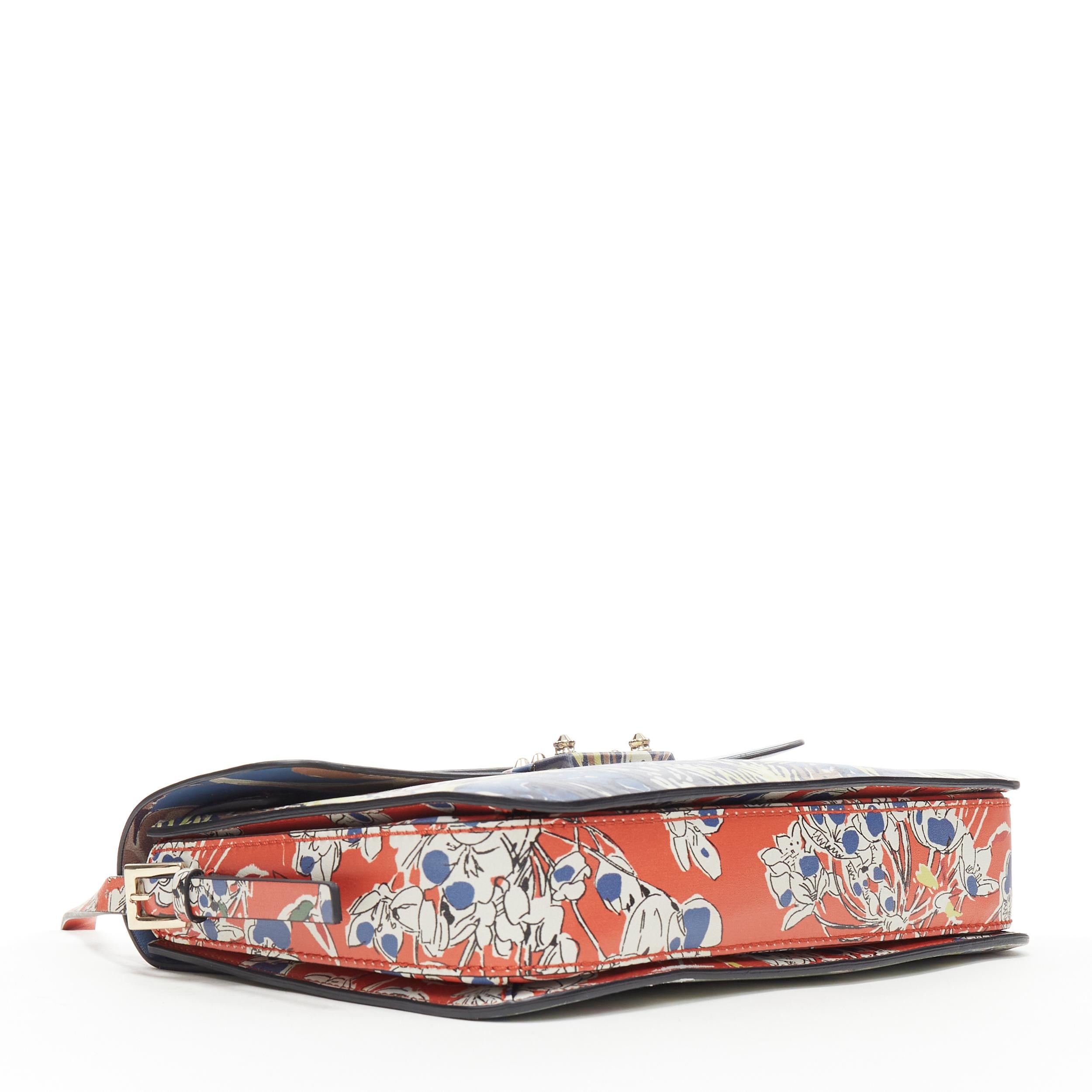 VALENTINO Garden Couture Mime floral print leather clasp flap crossbody bag 2