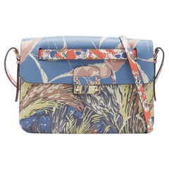 Valentino Couture Mime, borsa a tracolla in pelle con chiusura a scatto con stampa floreale